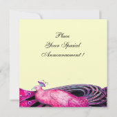 ELEGANTE PAAUW IN FUCHSIA, ROZE, ZWART EN GOUD KAART (Achterkant)