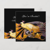 ELEGANTE PAAUW IN GEEL EN ZWART KAART (Voorkant / Achterkant)