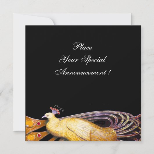 ELEGANTE PAAUW IN GEEL EN ZWART KAART (Achterkant)