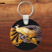 ELEGANTE PAAUW IN GEEL EN ZWART SLEUTELHANGER (Voorkant)