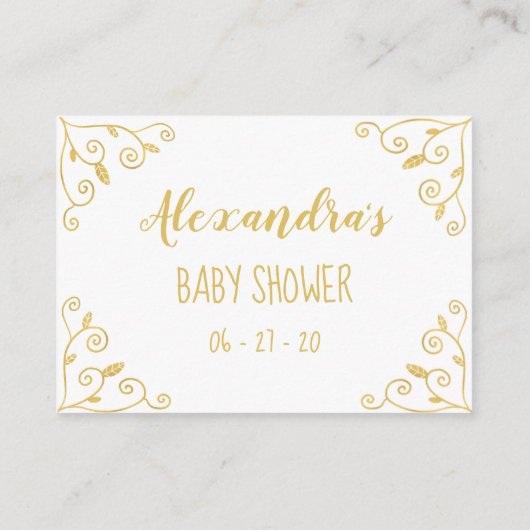 Elegante paddenstoelen en bijen, goudfolieraffel informatiekaartje (Achterkant)