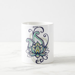 Elegante paisley lotus mok