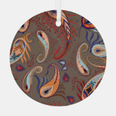 Elegante Paisley Print: Patroon Glas Ornament (Achterkant)