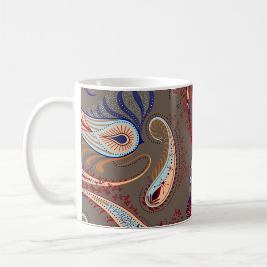 Elegante Paisley Print:  Patroon Koffiemok (Links)