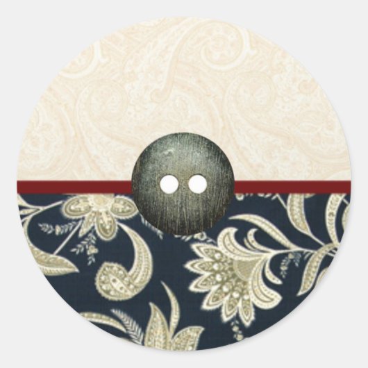 Elegante Paisley Tapestry Zakelijke Stickers (Voorkant)