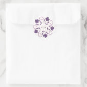 Elegante Paisley Violet Bloemenvelop Seal Ronde Sticker (Tas)