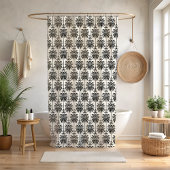Elegante Palm thema Damask stijl douchegordijn