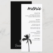 Elegante Palm Tree Bat Mitzvah Diner Menu (Voorkant / Achterkant)