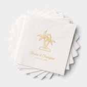 Elegante Palm Tree Custom Gouden Folie Trouwservet Folie Servetten (Insitu (Gestapeld))