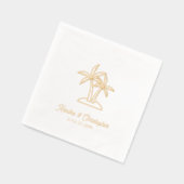Elegante Palm Tree Custom Gouden Folie Trouwservet Servetten (Links)