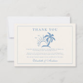 Elegante Palm Tree Hand getrokken bruiloft Bedankkaart (Voorkant)
