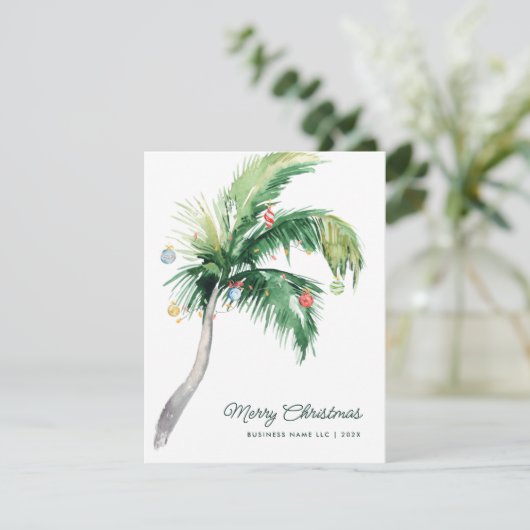 Elegante Palm Tree Kerstmis Feestdagenkaart (Staand voorkant)