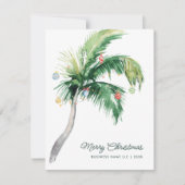 Elegante Palm Tree Kerstmis Feestdagenkaart (Voorkant)