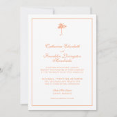 Elegante Palm Tree Tropical Wedding Kaart (Voorkant)