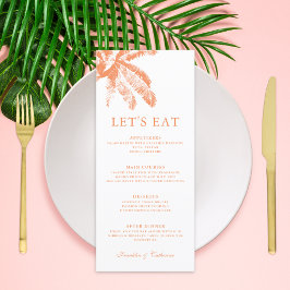 Elegante Palm Tree Tropical Wedding Menu