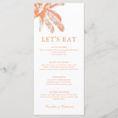 Elegante Palm Tree Tropical Wedding Menu (Voorkant)