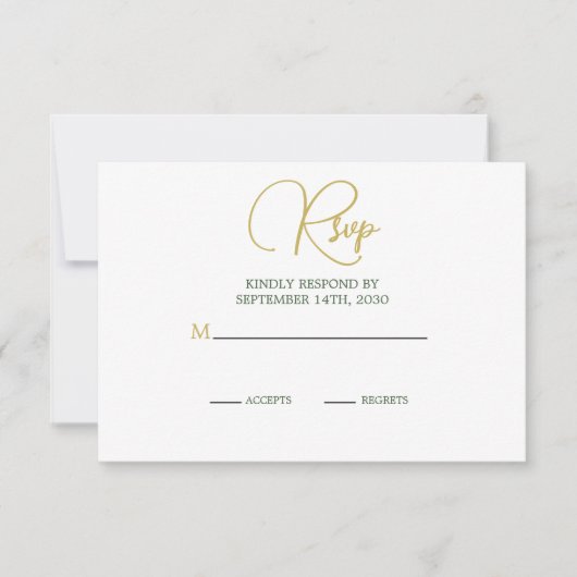 Elegante Palm Tree Waterverf Bruiloft RSVP (Voorkant)