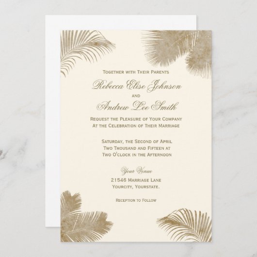 Elegante Palm uitnodiging (Voorkant / Achterkant)