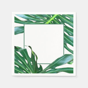 Elegante palmblad tropische jungle regenwoud blad servet