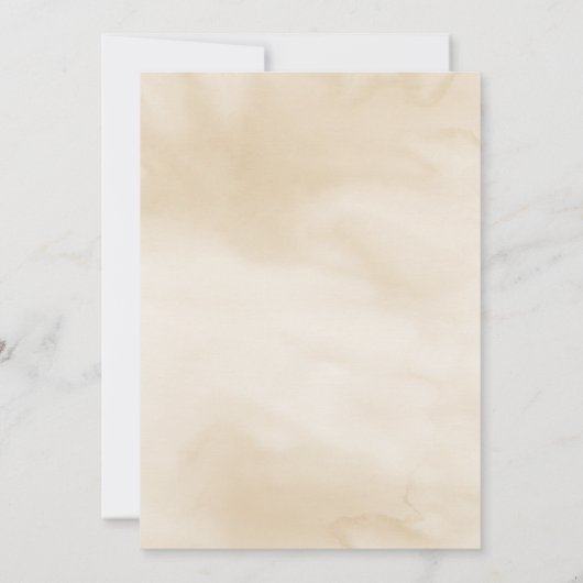 Elegante palmbladeren bloemencrème bruiloft kaart (Achterkant)