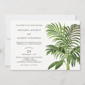 Elegante  palmbladeren | Bruiloft Kaart (Voorkant)