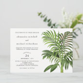 Elegante  palmbladeren | Bruiloft Kaart (Staand voorkant)