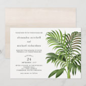 Elegante  palmbladeren | Bruiloft Kaart (Voorkant / Achterkant)
