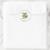 Elegante palmbladeren | Bruiloft Ronde Sticker (Tas)