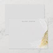 Elegante palmbladeren gepersonaliseerde briefpapie notitiekaartje (Voorkant / Achterkant)