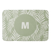 Elegante palmbladeren melk olijfgroen gepersonalis badmat (Voorkant)