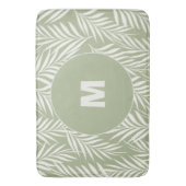 Elegante palmbladeren melk olijfgroen gepersonalis badmat (Voorkant Verticaal)