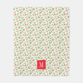 Elegante palmbladeren monogram fleece deken (Voorkant)