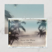 Elegante palmbomen tropisch strand uitnodiging (Voorkant / Achterkant)