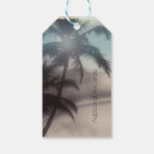 Elegante palmbomen tropisch strandfeestfavoriet cadeaulabel (Achterkant)