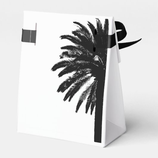 Elegante palmboom bruiloft gunst dozen bedankdoosjes (Achterkant)