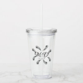 Elegante Palmboom Huwelijk Koppels Jubileum Acryl Drinkbeker