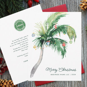 Elegante Palmboom Kerstmis Feestdagenkaart