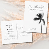 Elegante palmboom Sla het Briefkaart Datum op