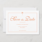 Elegante Palmboom Tropisch Huwelijk Save The Date (Voorkant)
