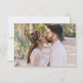 Elegante palmboom Tropische bruiloft foto Bedankkaart (Achterkant)