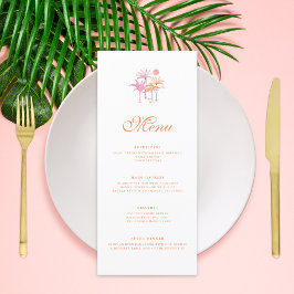 Elegante  palmboom Tropische bruiloft Menu