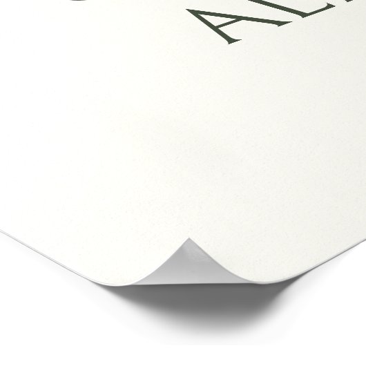 Elegante  palmboom Tropische bruiloft Welkom Poster (Hoek)