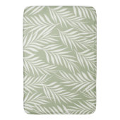 Elegante palmenbladeren melk olijfgroen patroon badmat (Voorkant Verticaal)