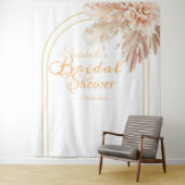 Elegante pampagras bloemrijke bruidsshower wandkleed (In situ)