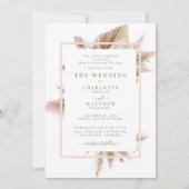 Elegante Pampas bruiloft uitnodiging (Voorkant)