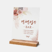 Elegante Pampas Grass Bachelorette Mimosa Bar Acryl Bord (Hoek)