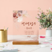 Elegante Pampas Grass Bachelorette Mimosa Bar Acryl Bord (Huwelijk)