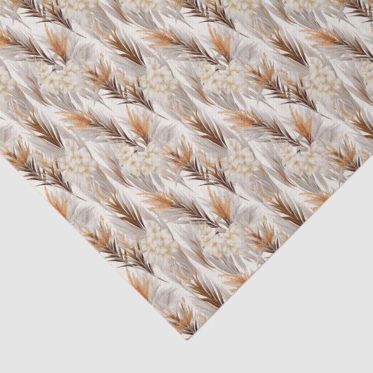 Elegante Pampas Grass betegeld Tissuepapier (Detail)