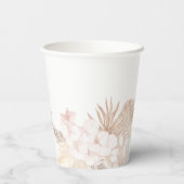 Elegante Pampas Grass Roze Bloemen Modern Papieren Bekers (Achterkant)