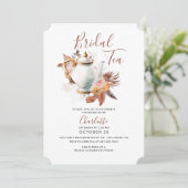 Elegante Pampas Grass Vrijgezellenfeest Tea Kaart (Staand voorkant)